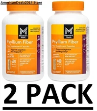2 PACK - Member's Mark Fiber Capsules 100% Psyllium 400 Ct (Total 800) FAST SHIP