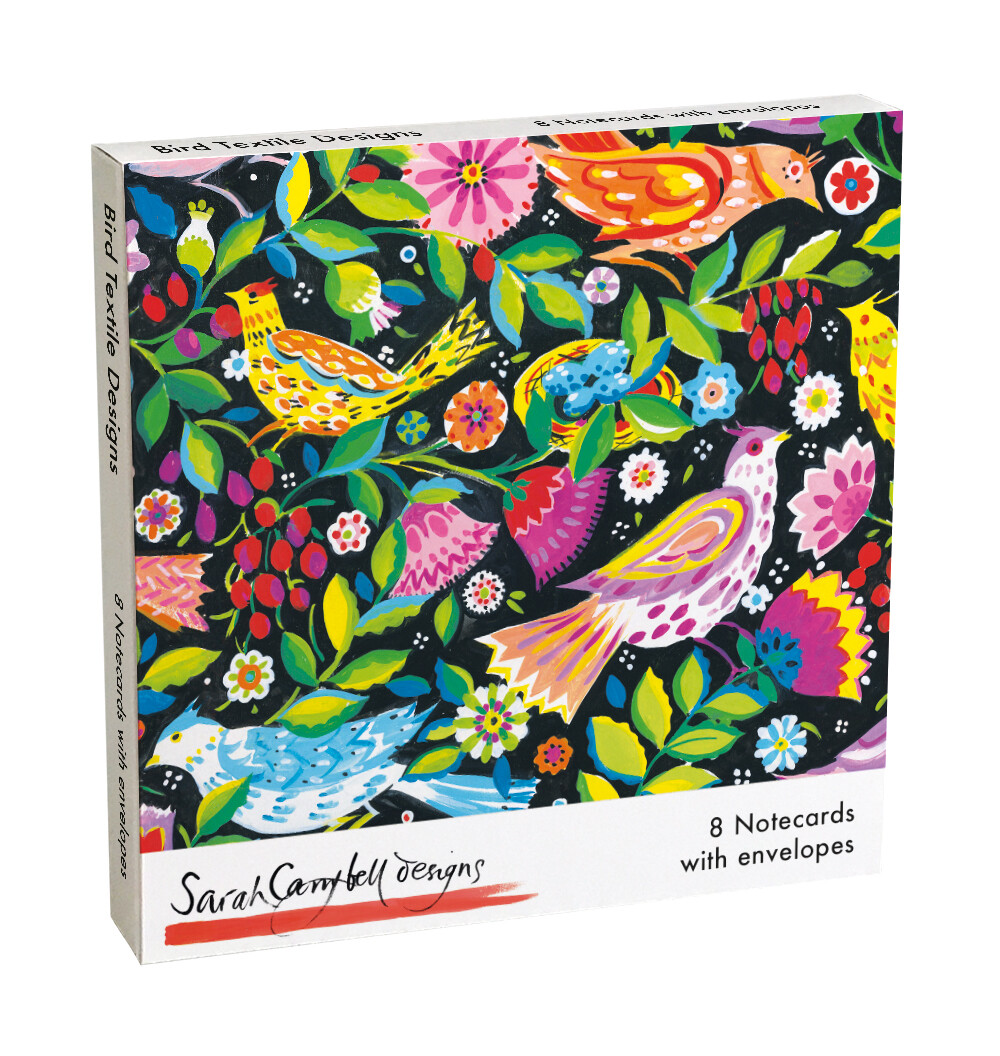 Sarah Campbell Designs Birds 8 Square Notecards Wallet