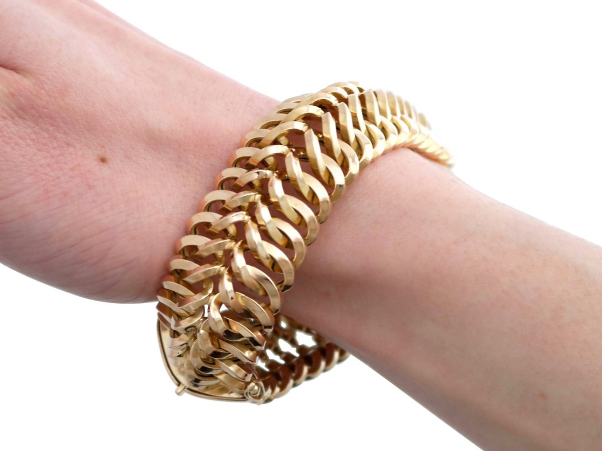 【美品】1960s FRENCH VINTAGE BRACELET Vintage French 18k Yellow Gold Bracelet Circa 1960 | eBay