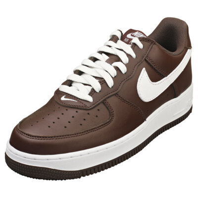 Nike Air Force 1 Low Retro Qs Mens Fashion Sneakers in Chocolate White