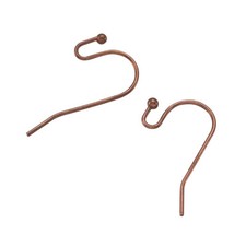 100pcs Red Copper Brass Hook Earrings Lead Free French Ear Wire Finding 22x11mm