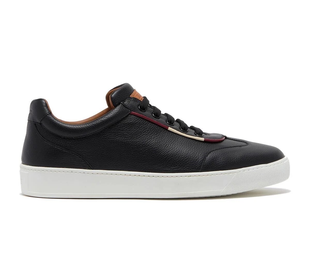 （新品）BALLY 43 Bally Baxley Men's 6230467 Black Leather Sneaker MSRP $570