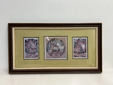 Vintage Set of Three Dragon’s Cookie Art Prints Randal Spangler Framed