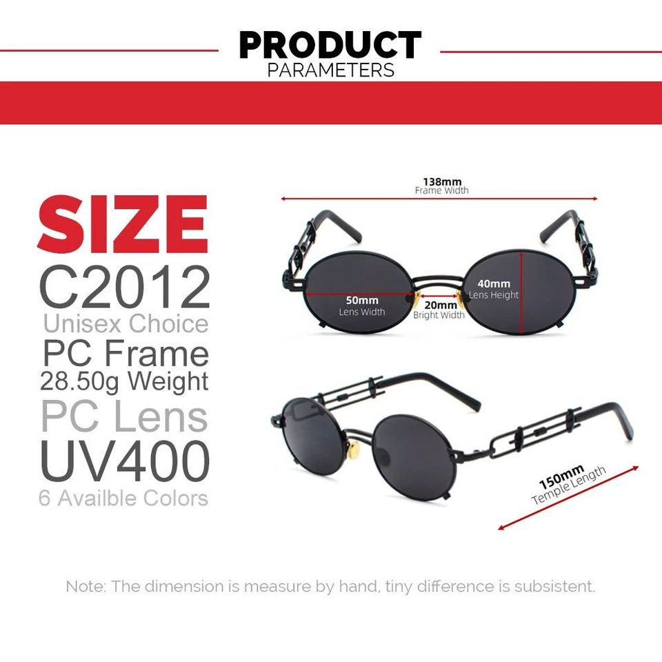 Óculos de sol oval steampunk - Óculos de resfriamento armação de metal dourado lente de resina óculos - Imagem 3 de 4