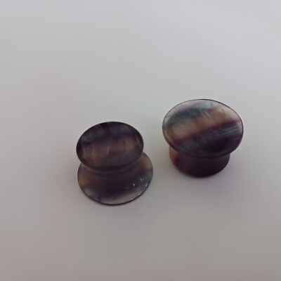 Rainbow Fluorite Crystal Plugs double flared 5/8ths 16mm 