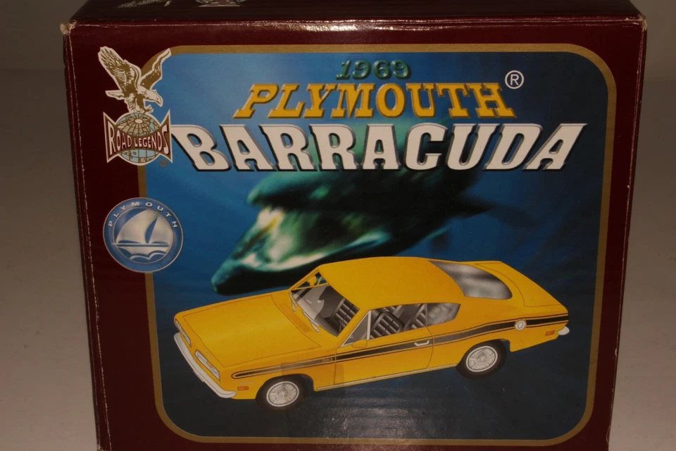 Yat Ming Road Legends 1969 Plymouth Barracuda verde escala 1:18 diecast Foto 4 de 4