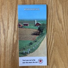 Texaco Map Indiana Indianapolis Fort Wayne Goshen 1965 Gas and Oil Folding