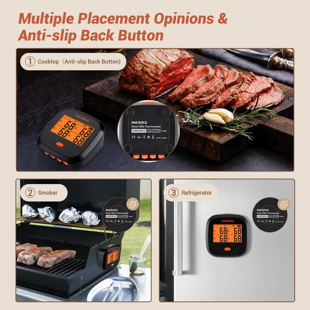 WiFi Meat Thermometer IBBQ-4T, Wireless WiFi BBQ Thermometer for Smoker, Oven...