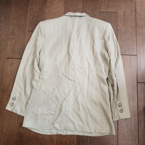Kasper A.S.L Jacket Women's Blazer Pinstripe Tan - Size 10 - Picture 19 of 19