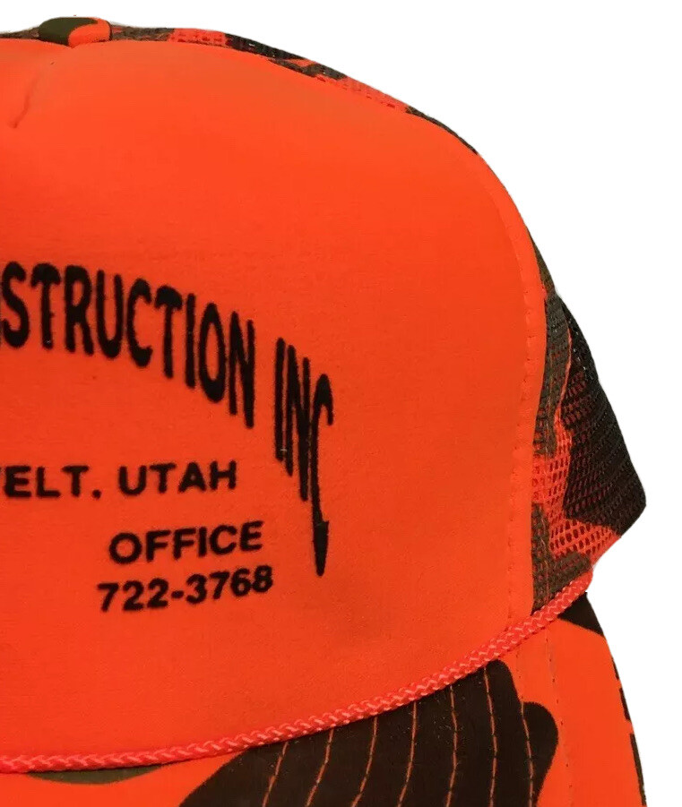 Robison Construction Trucker Hat Hunter Orange Ca… - image 3