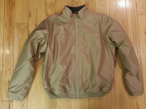 CHAPS MENS FULL ZIP JACKET COAT KHAKI BROWN NWOT SIZE XL POLYESTER LINED - Picture 1 of 3