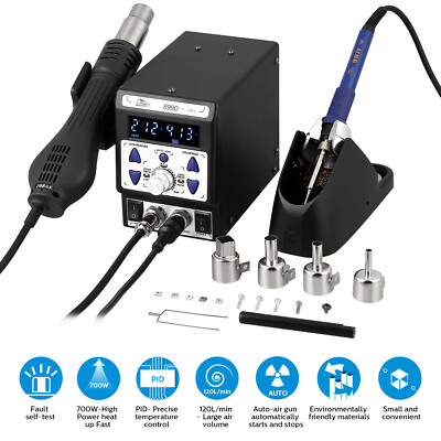 Digital 899D II Lötstation 720W SMD 2IN1 Heißluft Entlötkolben SOIC CHIP QFP