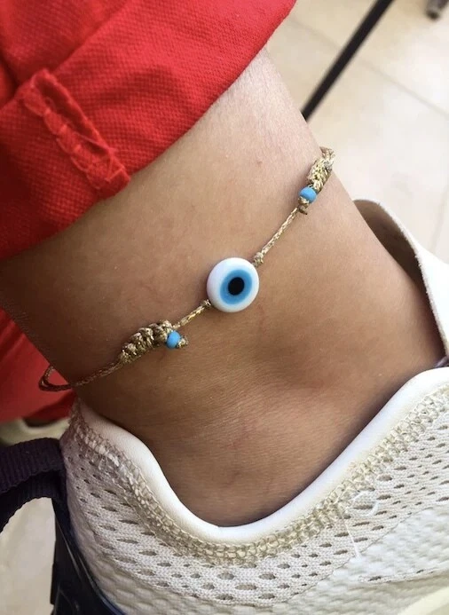 Evil eye anklet women Boho ankle bracelet Summer Beach Surfer Hippie Adjustable