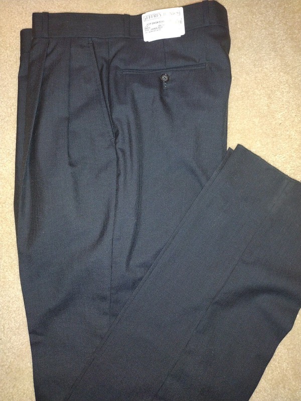 Men's Solid Navy Blue Dress Pants By Jeffrey Banks New With Tags Size 34...