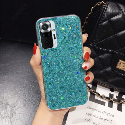 SEAHAI Cover Per Xiaomi Redmi Note 11 Pro+ 5G, Custodia In Silicone TPU Con Motivo Marmo Glitter, Fiore Verde, Ultra Sottile E Antiurto - 4