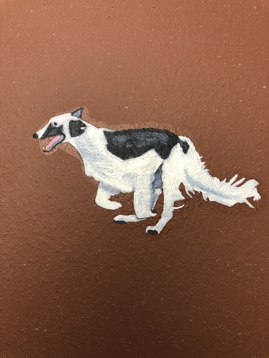 Handpainted Borzoi Russian Wolfhound Coursing Original Art Tile