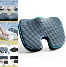 Large Memory Foam Seat Cushion 17.7 x 14.2 Inch Ergonomic Office Chair Pad Navy