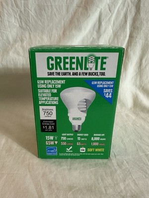 Greenlite R30 Reflector CFL Bulb 15W ELXR30R 65W Replacement 2700K Soft White