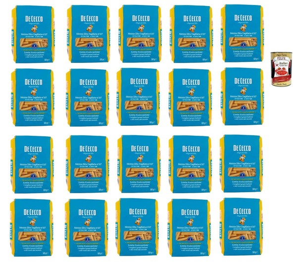 De Cecco Mezza Zita Tagliata N.117 Pasta Nudeln 20X500G+Polpa 400G-image