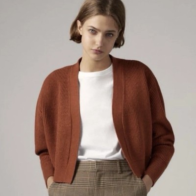 Cropped chunky ribbed knit cardigan from ZARA: Size:Large: Colour
