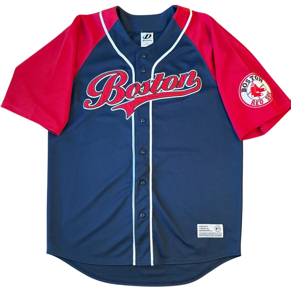 Maillot De Baseball Boston Red Sox Homme - Dynasty, Bleu/rouge, Taille L, Floqué David Ortiz