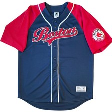 Boston Red Sox Jersey Dynasty Baseball MLB Embroidered Blue Unisex Large 42-44