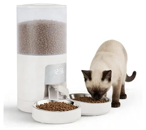 Automatic Cat Feeder for 2 Cats, 6L Timed Pet Feeders with 10s Voice Recorder