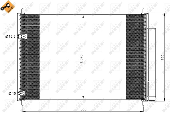Condenseur climatisation NRF 35839 pour remplacer un radiateur fuyant