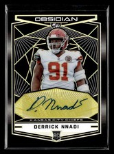 2018 Panini Obsidian Derrick Nnadi Electric Etch Yellow Rookie Auto /10 UX8012