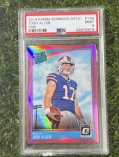 JOSH ALLEN 2018 Donruss Optic PINK PRIZM Rated Rookie RC Card #154 PSA 9 Mint!. rookie card picture