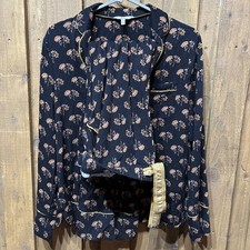 Joules Alma black floral pyjama Set - Sizes M UK 12-14 