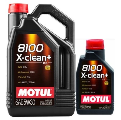 MOTUL 8100 X-clean+ 5W-30 Motoröl - 6 Liter (1 x 5L + 1 x 1L)