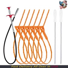 35.5Inch Drain Clog Remover 1Pcs , 25Inch Drain Snake Hair Remover 6Pcs   Clean