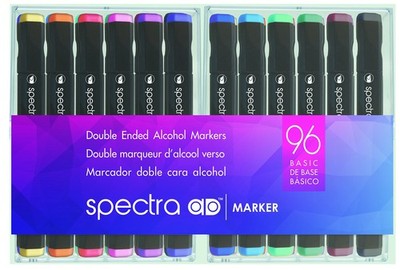 Chartpak Spectra Ad Marker Tri-Nib And Brush Dual-Tip 96 Assorted Basic Color