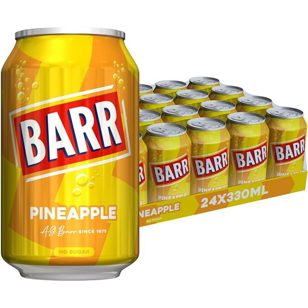 BARR since 1875, 24 pack Fizzy Drink Cans, No Sugar, 24 x 330 ML UK