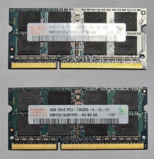Hynix 8GB DDR3 SO-DIMM RAM 2X 4GB 2Rx8 PC3-10600S-9-10-F2 