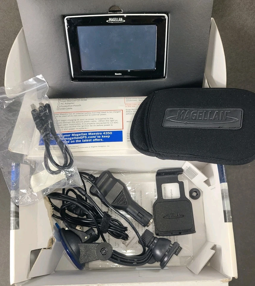 Magellan Maestro 4350 GPS Navigation System with Accessories & Box Untested - Image 2 of 4