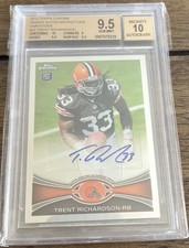2012 Topps Chrome #23 Trent Richardson Rookie Auto Refractor Variation BGS 9.5