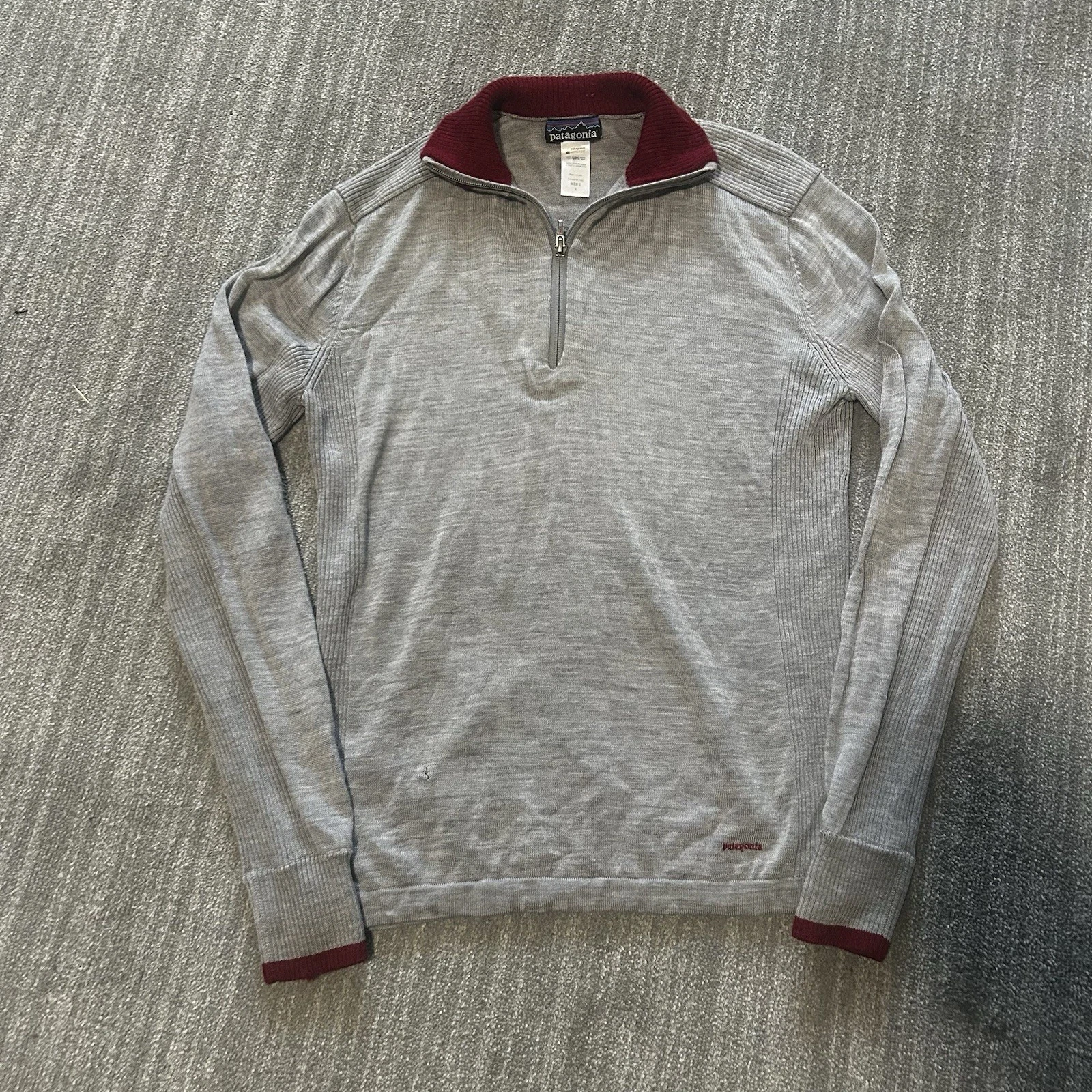 Patagonia Merino Wool Stripe Quarter Zip Sweater - Size Small
Opens in a new window or tab