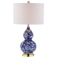 Jonathan Y 27 Blue/White Ceramic Chinoiserie Table Lamp Traditional Floral