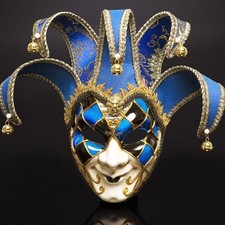 Resin Music Venetian Jester Mask Full Face Masquerade Bell Decorative