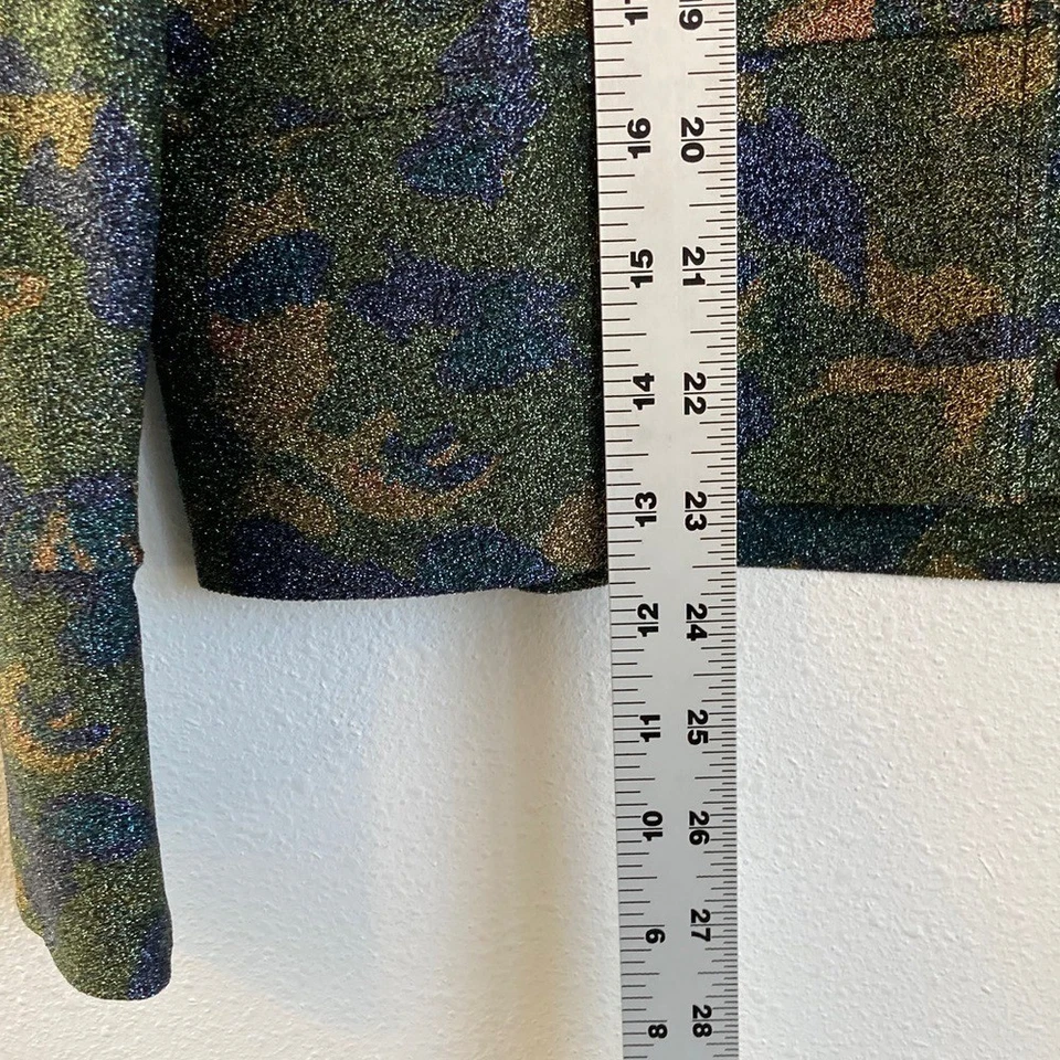 Cárdigan Ganni Camuflaje Estampado Azul y Verde Talla 6 Foto 4 de 4