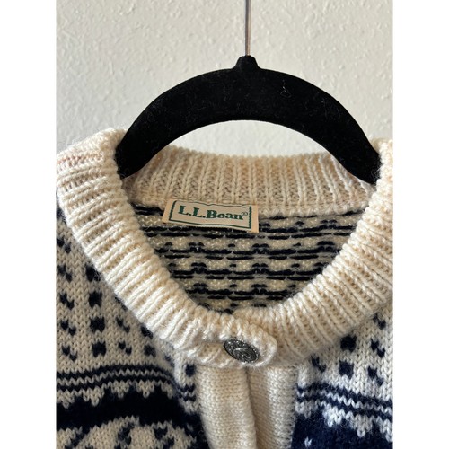 L L Bean Vintage Sweater Dale Of Norway Norwegian Cardigan Polar Bears M - Picture 2 of 3