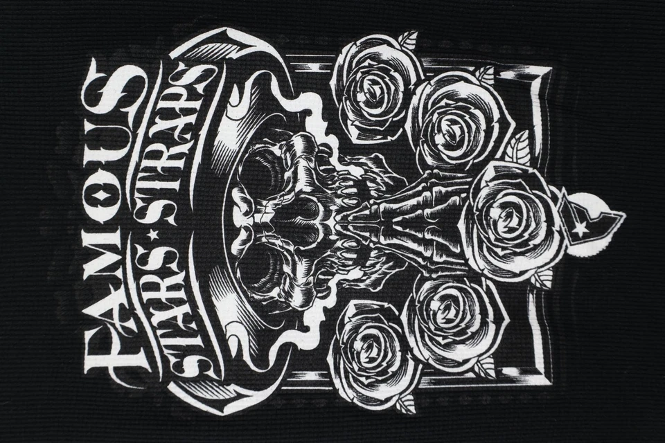 Camiseta De Colección Famosa Estrellas y Correas Para Hombres 2XL Calavera Térmica Tejido Gofre Manga Larga Foto 4 de 4