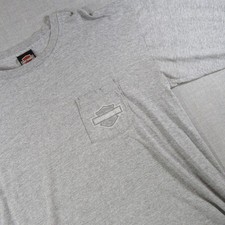 Harley Davidson Long Sleeve T Shirt XL Gray USA Made Abingdon Virginia Vintage