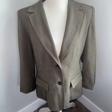 Rafaella Polished tailored Women's Blazer jacket brown. Size 10. Silhouette.