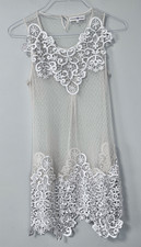 Altar’d State Sheer Cream Lace Mini Dress Size Small
