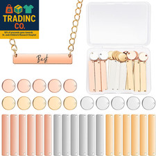 30 Pcs Metal Stamping Blank Tag Pendants for Jewelry Engraving Includes 15 Recta