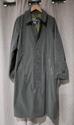 Barbour T281 Travel Mac Long Coat Men M Jacket PU Coated 11400 Collared Trench