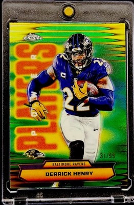 Derrick Henry 2025 Topps Chrome Green Refractor Power Players #PP-16 /99